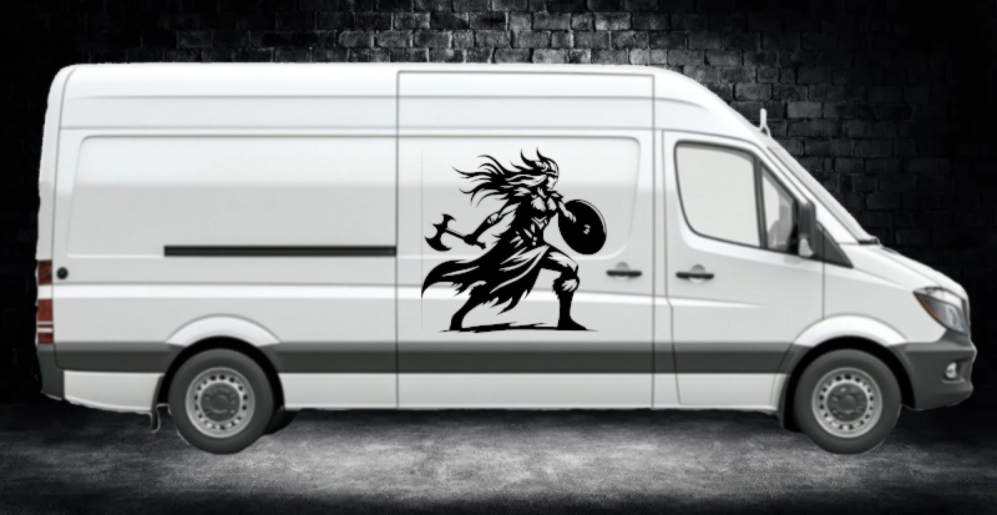 46381 Wikinger-Frau 2 Aufkleber Camper Van Mein-Motiv.